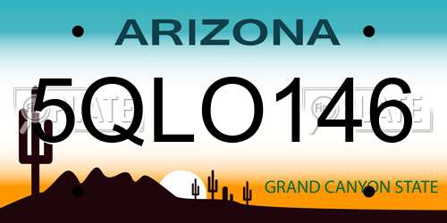 5QLO146 Arizona License Plate