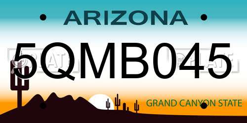 5QMB045 Arizona License Plate
