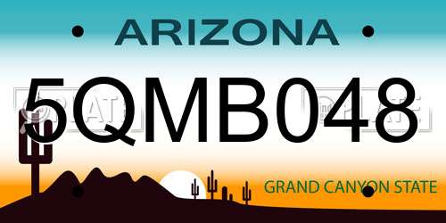 5QMB048 Arizona License Plate