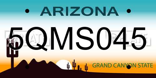 5QMS045 Arizona License Plate