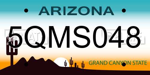 5QMS048 Arizona License Plate