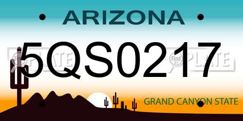5QS0217 Arizona License Plate