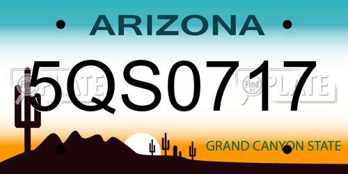 5QS0717 Arizona License Plate