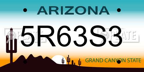 5R63S3 Arizona License Plate