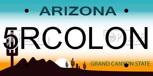 5RCOLON Arizona License Plate