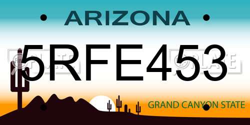 5RFE453 Arizona License Plate