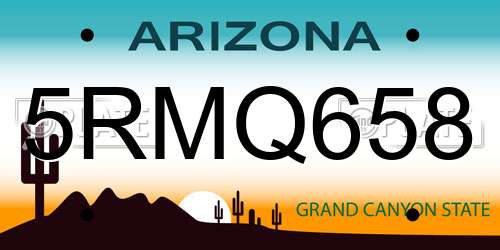 5RMQ658 Arizona License Plate