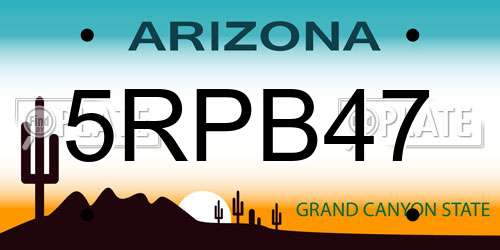 5RPB47 Arizona License Plate