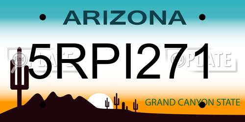 5RPI271 Arizona License Plate