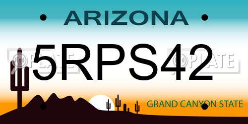 5RPS42 Arizona License Plate