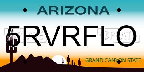 5RVRFLO Arizona License Plate