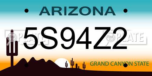 5S94Z2 Arizona License Plate
