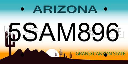 5SAM896 Arizona License Plate