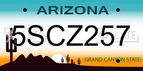 5SCZ257 Arizona License Plate