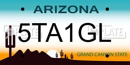 5TA1GL Arizona License Plate