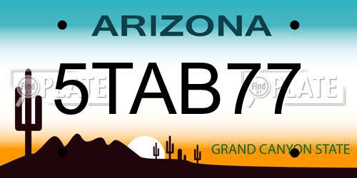 5TAB77 Arizona License Plate