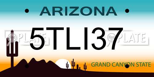 5TLI37 Arizona License Plate