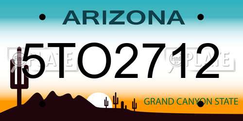 5TO2712 Arizona License Plate