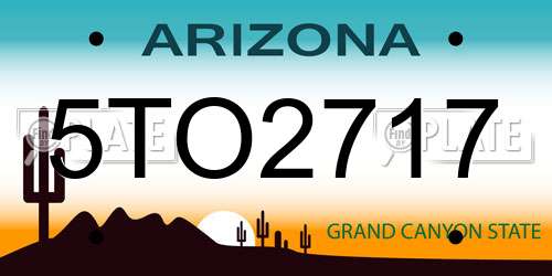 5TO2717 Arizona License Plate