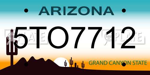 5TO7712 Arizona License Plate