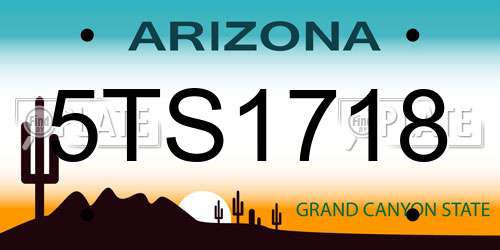 5TS1718 Arizona License Plate