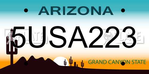 5USA223 Arizona License Plate