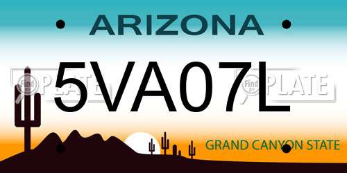 5VA07L Arizona License Plate