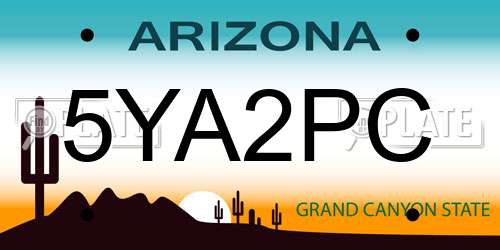 5YA2PC Arizona License Plate
