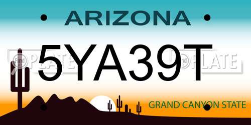 5YA39T Arizona License Plate
