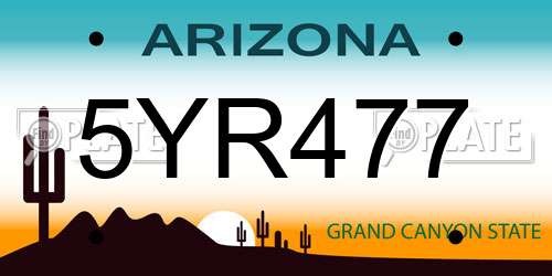 5YR477 Arizona License Plate