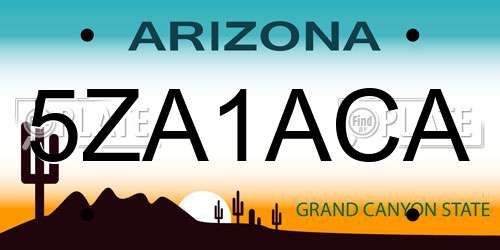 5ZA1ACA Arizona License Plate