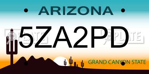 5ZA2PD Arizona License Plate