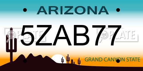 5ZAB77 Arizona License Plate