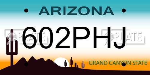 602PHJ Arizona License Plate