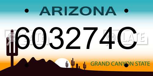 603274C Arizona License Plate