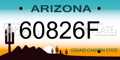 60826F Arizona License Plate