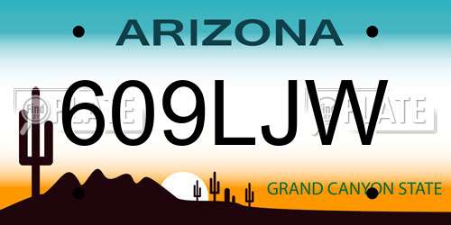 609LJW Arizona License Plate