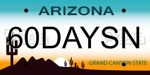 60DAYSN Arizona License Plate