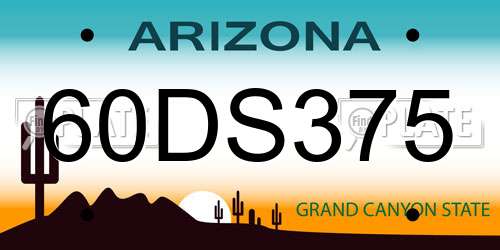 60DS375 Arizona License Plate