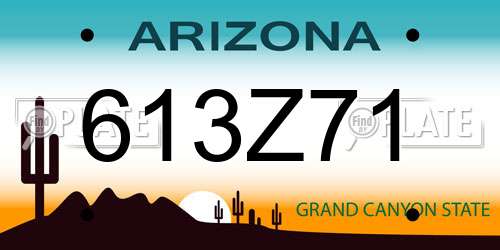 613Z71 Arizona License Plate