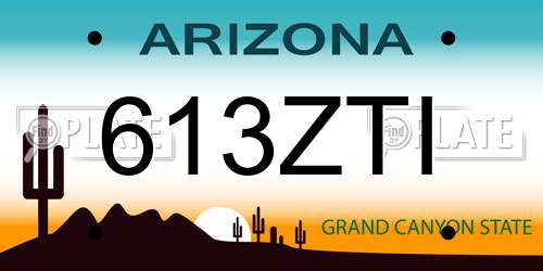 613ZTI Arizona License Plate
