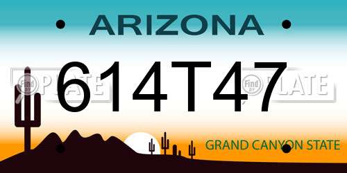 614T47 Arizona License Plate