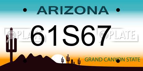 61S67 Arizona License Plate