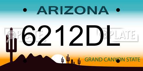 6212DL Arizona License Plate