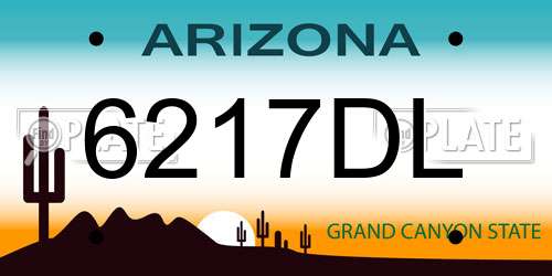 6217DL Arizona License Plate