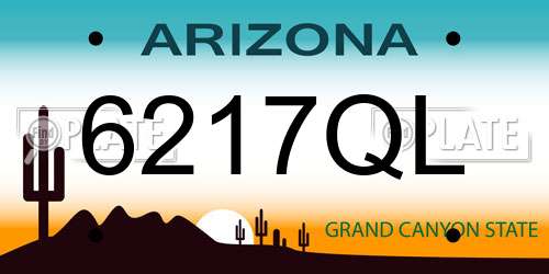 6217QL Arizona License Plate