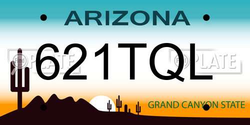 621TQL Arizona License Plate