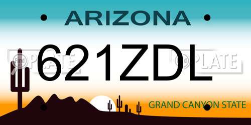 621ZDL Arizona License Plate