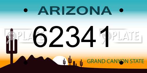 62341 Arizona License Plate