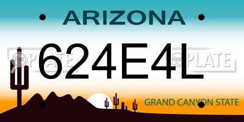624E4L Arizona License Plate